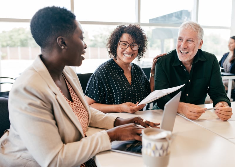 Older people in an office setting