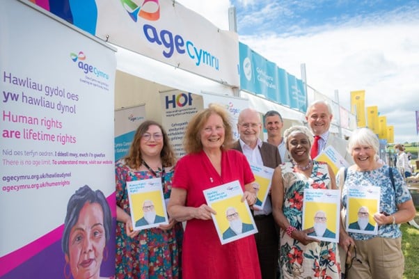 Deputy minister for social services, Julie Morgan MS visits our stand at the 2022 National Eisteddfod in Tregaron.